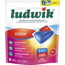 Капсулы для стирки цветных тканей COLOUR 2 in 1 caps "Ludwik" 32шт