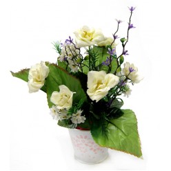 Композиция "Розы садовые в ведерке" БФ10063 Композиция "Розы садовые в ведерке" БФ10063