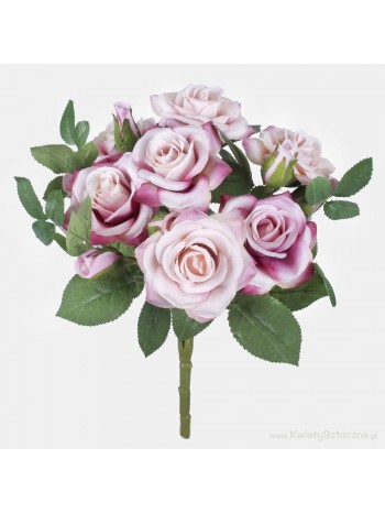 Роза букет искусственный розовый х7 36 см