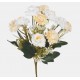 Роза букет искусственный бело-кремовый х5 28 см