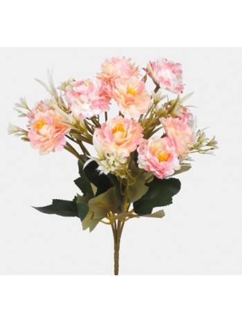 Роза букет искусственный розовый х5 28 см