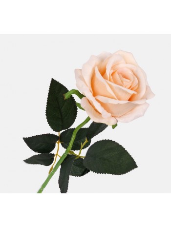 Роза вельветовая цветок искусственный персиковая 51см