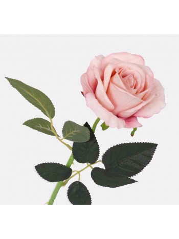 Роза вельветовая цветок искусственный розовая 51см