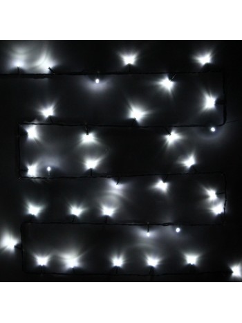 Гирлянда для дома  9,5м 100 ламп LED зелёный провод. Белый свет 129-028