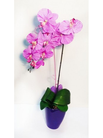 Орхидея элитная искусственная в горшке, микс цветов БФ01092