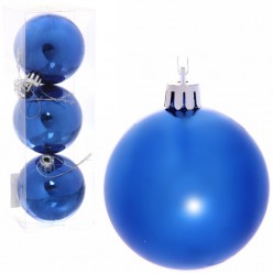 Шары ёлочные  6 см (набор 3 шт) "Глянец", синий 183-863