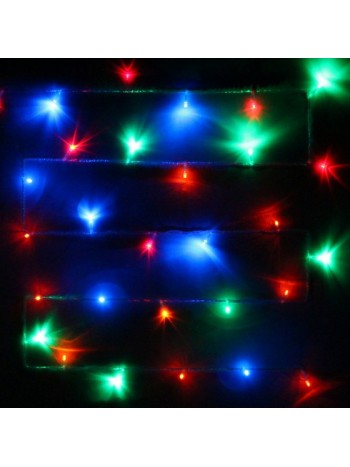 Гирлянда для дома 9,5м 100 ламп LED прозрач. провод, 8 режимов, IP-20, Мультицвет (возможность соед)