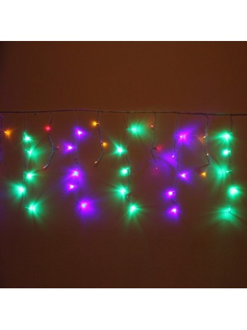 Гирлянда для дома БАХРОМА ширина 3м* в30/50см 120ламп LED, прозрачный провод,  8 режимов, IP-20, Мультицвет (возможность соединения) 183-252